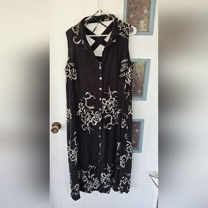 Vintage Premier International Black and White Cut-Out Maxi Dress